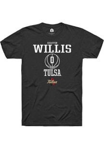 Keaston Willis Black Tulsa Golden Hurricane NIL Sport Icon Short Sleeve T Shirt