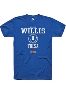 Keaston Willis Blue Tulsa Golden Hurricane NIL Sport Icon Short Sleeve T Shirt