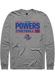 Keigan Powers Rally Mens Graphite Tulsa Golden Hurricane NIL Stacked Box Tee