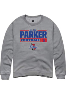 Keuan Parker Rally Mens Graphite Tulsa Golden Hurricane NIL Stacked Box Crew Sweatshirt