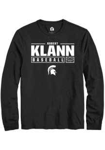Robert Klann  Michigan State Spartans Black Rally NIL Stacked Box Long Sleeve T Shirt