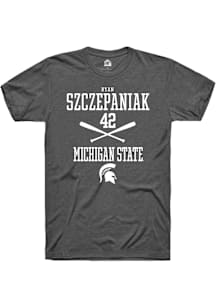 Ryan Szczepaniak  Michigan State Spartans Dark Grey Rally NIL Sport Icon Short Sleeve T Shirt
