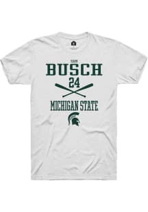 Sam Busch  Michigan State Spartans White Rally NIL Sport Icon Short Sleeve T Shirt