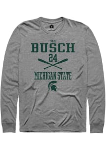 Sam Busch  Michigan State Spartans Grey Rally NIL Sport Icon Long Sleeve T Shirt
