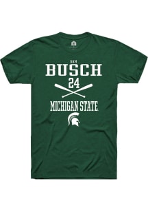 Sam Busch  Michigan State Spartans Green Rally NIL Sport Icon Short Sleeve T Shirt