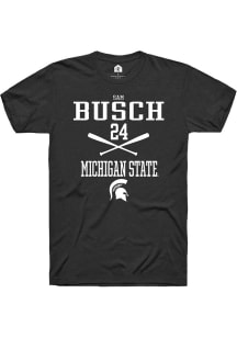 Sam Busch  Michigan State Spartans Black Rally NIL Sport Icon Short Sleeve T Shirt