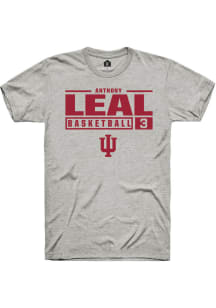 Anthony Leal  Indiana Hoosiers Ash Rally NIL Stacked Box Short Sleeve T Shirt