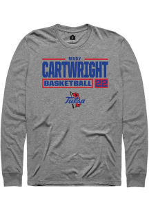 Mady Cartwright Rally Mens Graphite Tulsa Golden Hurricane NIL Stacked Box Tee