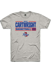 Mady Cartwright Ash Tulsa Golden Hurricane NIL Stacked Box Short Sleeve T Shirt