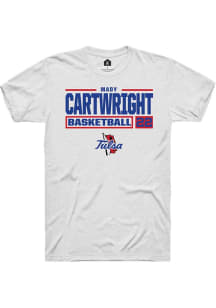 Mady Cartwright White Tulsa Golden Hurricane NIL Stacked Box Short Sleeve T Shirt