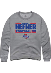 Marshall Hefner Rally Mens Graphite Tulsa Golden Hurricane NIL Stacked Box Crew Sweatshirt