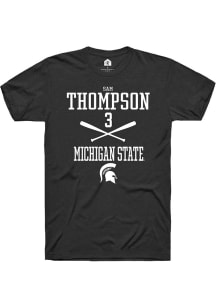 Sam Thompson  Michigan State Spartans Black Rally NIL Sport Icon Short Sleeve T Shirt