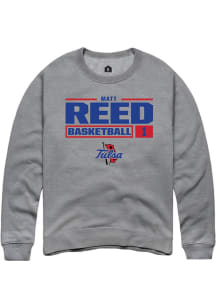 Matt Reed Rally Mens Graphite Tulsa Golden Hurricane NIL Stacked Box Crew Sweatshirt