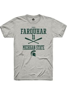 Tate Farquhar  Michigan State Spartans Ash Rally NIL Sport Icon Short Sleeve T Shirt