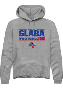 Michael Slaba Rally Mens Graphite Tulsa Golden Hurricane NIL Stacked Box Hooded Sweatshirt