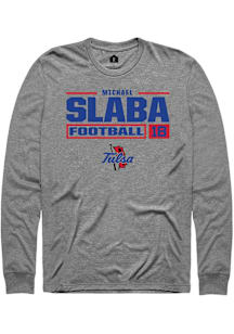 Michael Slaba  Tulsa Golden Hurricane Graphite Rally Football NIL Stacked Box Long Sleeve T Shirt