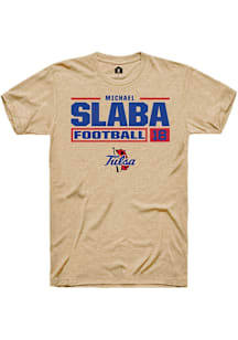 Michael Slaba  Tulsa Golden Hurricane Tan Rally Football NIL Stacked Box Short Sleeve T Shirt