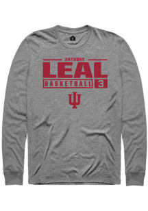 Anthony Leal  Indiana Hoosiers Grey Rally NIL Stacked Box Long Sleeve T Shirt