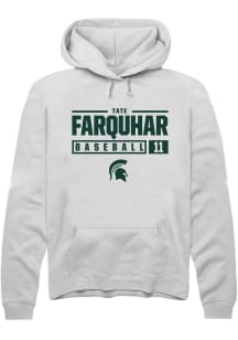 Tate Farquhar  Rally Michigan State Spartans Mens White NIL Stacked Box Long Sleeve Hoodie