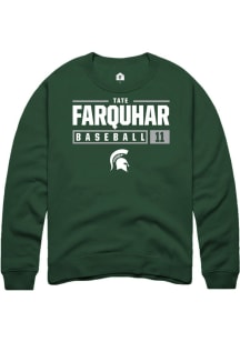 Tate Farquhar Rally Mens Green Michigan State Spartans NIL Stacked Box Crew Sweatshirt