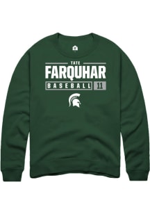 Tate Farquhar  Rally Michigan State Spartans Mens Green NIL Stacked Box Long Sleeve Crew Sweatsh..