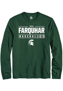 Tate Farquhar  Michigan State Spartans Green Rally NIL Stacked Box Long Sleeve T Shirt