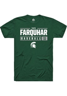 Tate Farquhar  Michigan State Spartans Green Rally NIL Stacked Box Short Sleeve T Shirt