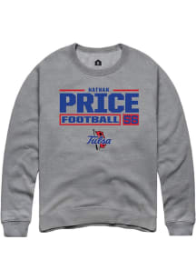 Nathan Price Rally Mens Graphite Tulsa Golden Hurricane NIL Stacked Box Crew Sweatshirt