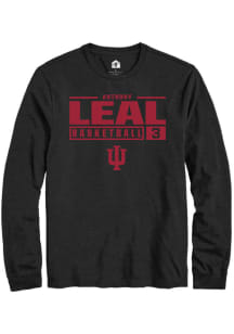 Anthony Leal  Indiana Hoosiers Black Rally NIL Stacked Box Long Sleeve T Shirt