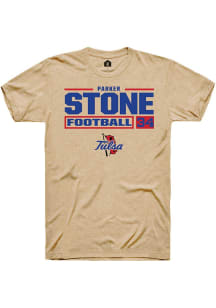 Parker Stone Tan Tulsa Golden Hurricane NIL Stacked Box Short Sleeve T Shirt