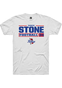 Parker Stone White Tulsa Golden Hurricane NIL Stacked Box Short Sleeve T Shirt