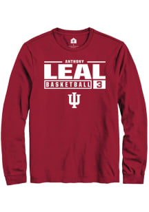 Anthony Leal  Indiana Hoosiers Red Rally NIL Stacked Box Long Sleeve T Shirt