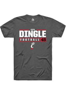 Jack Dingle  Cincinnati Bearcats Dark Grey Rally NIL Stacked Box Short Sleeve T Shirt