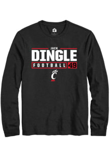 Jack Dingle  Cincinnati Bearcats Black Rally NIL Stacked Box Long Sleeve T Shirt