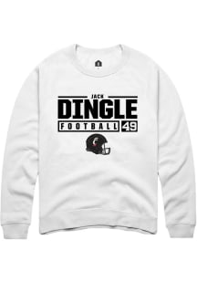 Jack Dingle  Rally Cincinnati Bearcats Mens White NIL Stacked Box Long Sleeve Crew Sweatshirt