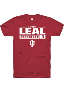 Anthony Leal  Indiana Hoosiers Red Rally NIL Stacked Box Short Sleeve T Shirt