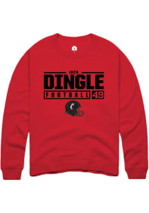 Jack Dingle  Rally Cincinnati Bearcats Mens Red NIL Stacked Box Long Sleeve Crew Sweatshirt