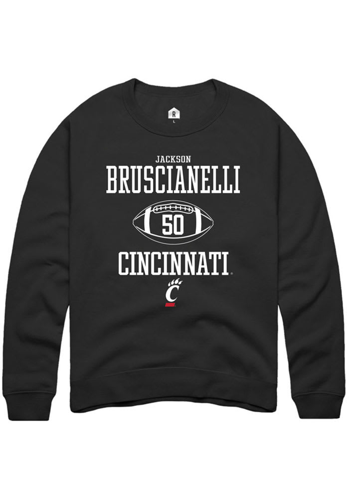 Jackson Bruscianelli Rally Cincinnati Bearcats Mens Black NIL Sport Icon Long Sleeve Crew Sweatshirt