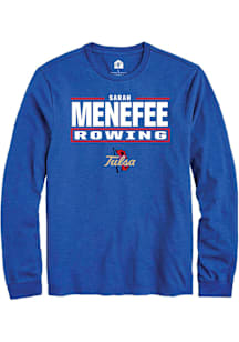 SARAH Menefee  Tulsa Golden Hurricane Blue Rally NIL Stacked Box Long Sleeve T Shirt