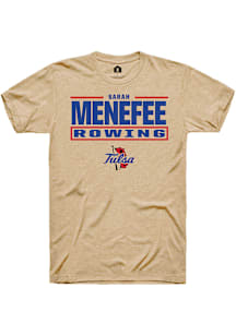 SARAH Menefee  Tulsa Golden Hurricane Tan Rally NIL Stacked Box Short Sleeve T Shirt