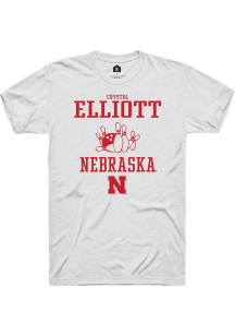 Crystal Elliott White Nebraska Cornhuskers NIL Sport Icon Design Short Sleeve T Shirt