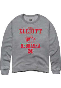 Crystal Elliott Rally Mens Graphite Nebraska Cornhuskers NIL Sport Icon Crew Sweatshirt