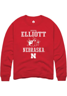 Crystal Elliott Rally Mens Red Nebraska Cornhuskers NIL Sport Icon Crew Sweatshirt