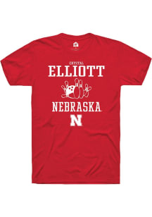 Crystal Elliott Red Nebraska Cornhuskers NIL Sport Icon Design Short Sleeve T Shirt