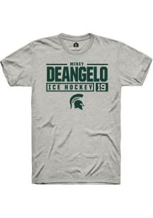 Mikey DeAngelo Ash Michigan State Spartans NIL Stacked Box Short Sleeve T Shirt