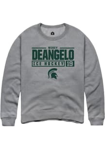 Mikey DeAngelo Rally Mens Graphite Michigan State Spartans NIL Stacked Box Crew Sweatshirt