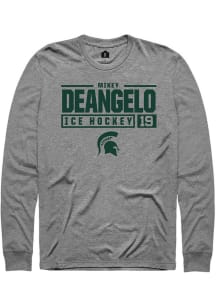 Mikey DeAngelo Rally Mens Graphite Michigan State Spartans NIL Stacked Box Tee