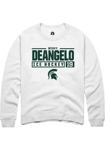 Mikey DeAngelo Rally Mens White Michigan State Spartans NIL Stacked Box Crew Sweatshirt