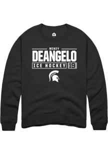 Mikey DeAngelo Rally Mens Black Michigan State Spartans NIL Stacked Box Crew Sweatshirt