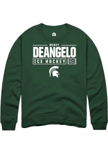 Mikey DeAngelo Rally Mens Green Michigan State Spartans NIL Stacked Box Crew Sweatshirt